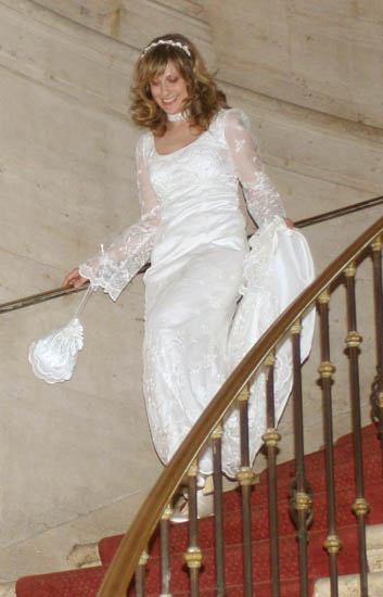 bride descending staircase